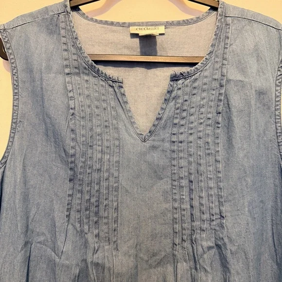 Cotton denim jumper dress - Picture 3 of 4